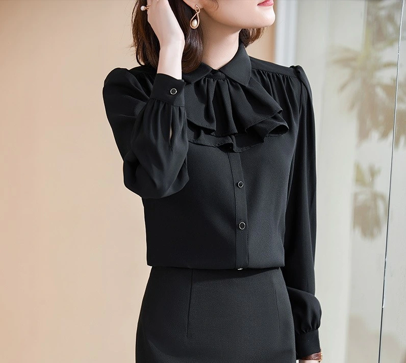 New Pure-Color Temperament Commuter Shirt Women Business Shirt