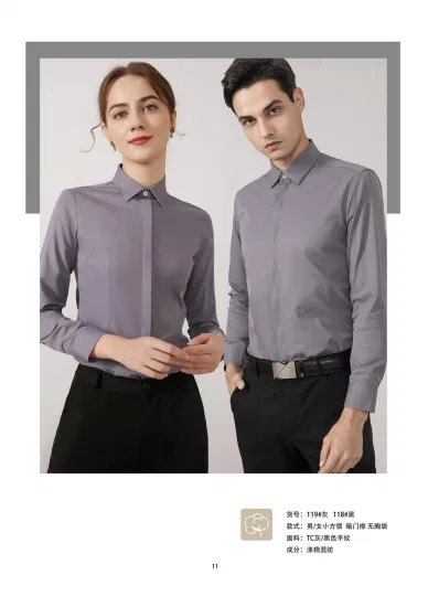 Camisa formal del color sólido de las mujeres de negocios de la blusa ajustada de manga larga del OEM