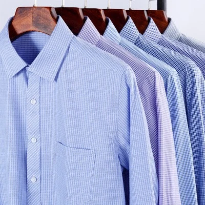 Camisa de vestir 100% algodón personalizada para hombre, camisas formales informales de manga larga para negocios
